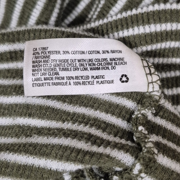 GAP White and Green Hooded Sweatshirt with Stripes - Picture 4 of 6